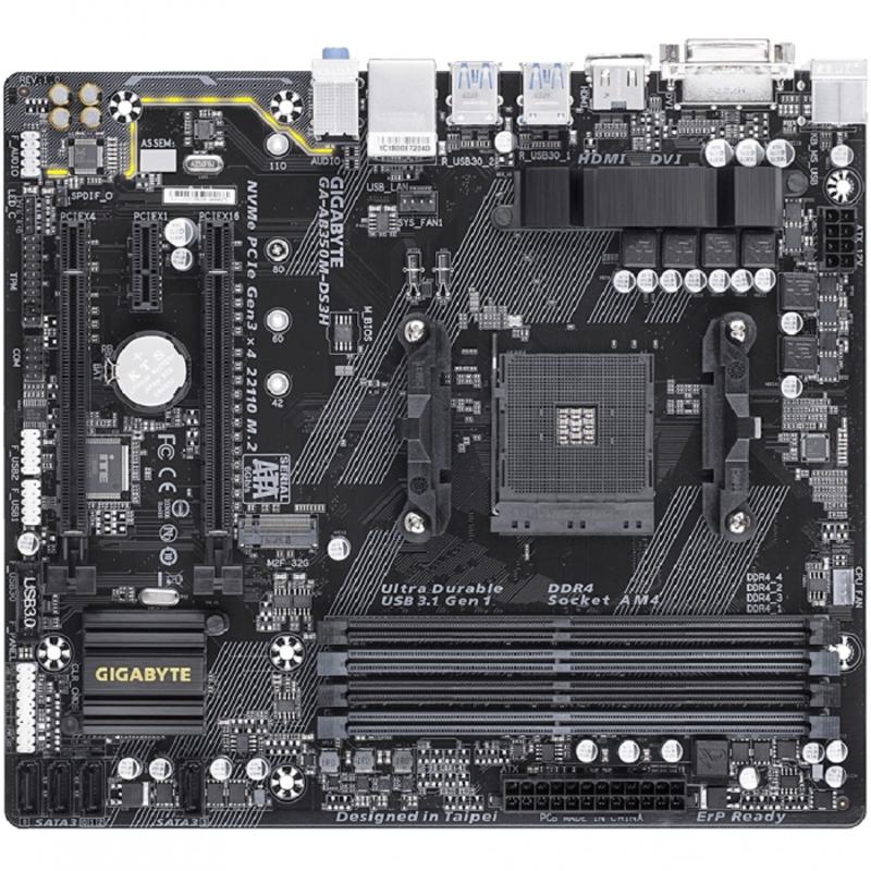 Материнская плата AMD B350 SAM4 MATX GA-AB350M-DS3H V2 GIGABYTE