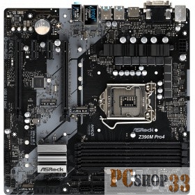 Материнская плата Asrock Z390M PRO4 Soc-1151v2 Intel Z390 4xDDR4 mATX AC`97 8ch(7.1) GbLAN RAID+VGA+DVI+HDMI