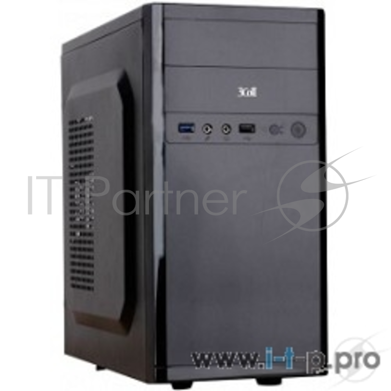 Корпус 3Cott 3C-MATX-R833, Black, mATX, блок питания 400 Вт, выходы USB 2.0x2, Audio+Mic, материал шасси класса A, SPCC толщиной 0.5mm