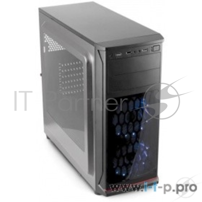 Корпус 3Cott G08 черный , ATX, без БП, игровой, 1x USB 3.0, 1x USB 2.0, окно, 2х 12см LED, (Г)450 * (Ш) 190 * (В) 455 мм.