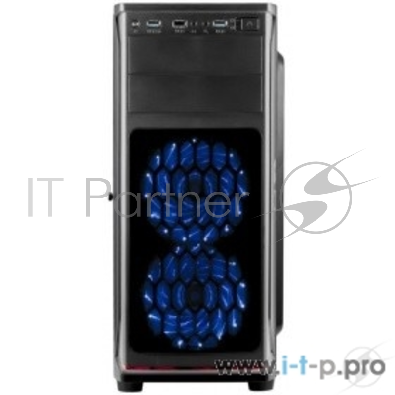 Корпус 3Cott G08 черный , ATX, без БП, игровой, 1x USB 3.0, 1x USB 2.0, окно, 2х 12см LED, (Г)450 * (Ш) 190 * (В) 455 мм.