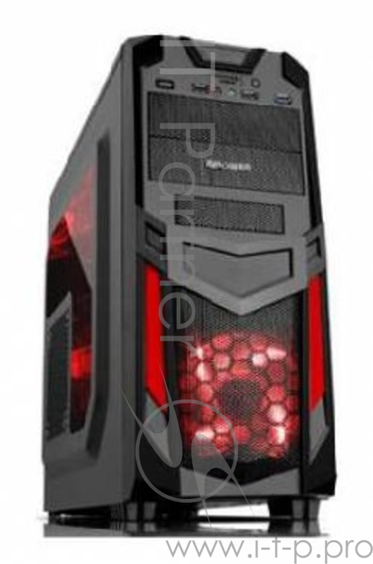 Корпус Accord R-03B черный/красный без БП ATX 1x120mm 2xUSB2.0 2xUSB3.0 audio bott PSU