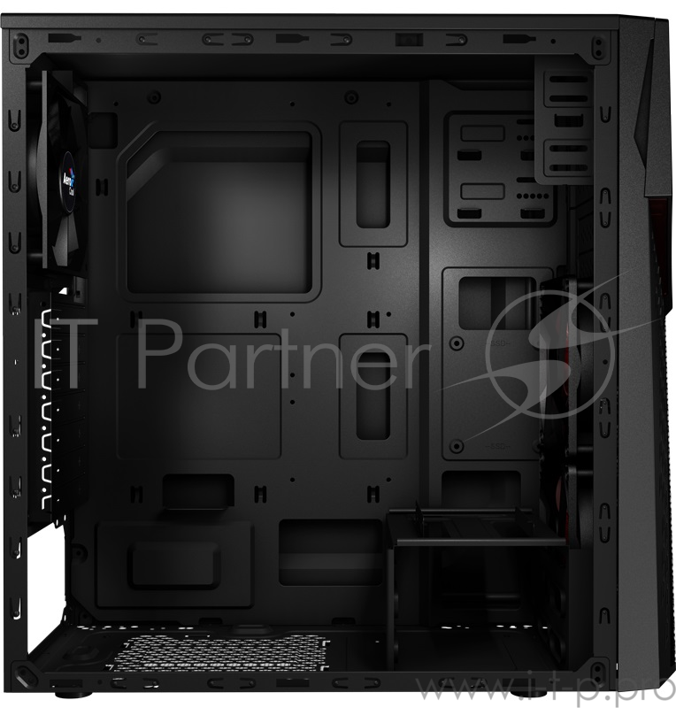 Корпус Aerocool CyberX Advance , ATX, без БП, ATX, без БП, 0,6мм, большое окно, USB3.0 x1, USB2.0 x2, дверца, SD-картридер, съемный фильтр от пыли, 3х