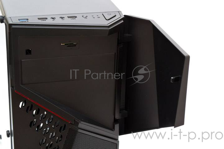 Корпус Aerocool CyberX Advance , ATX, без БП, ATX, без БП, 0,6мм, большое окно, USB3.0 x1, USB2.0 x2, дверца, SD-картридер, съемный фильтр от пыли, 3х