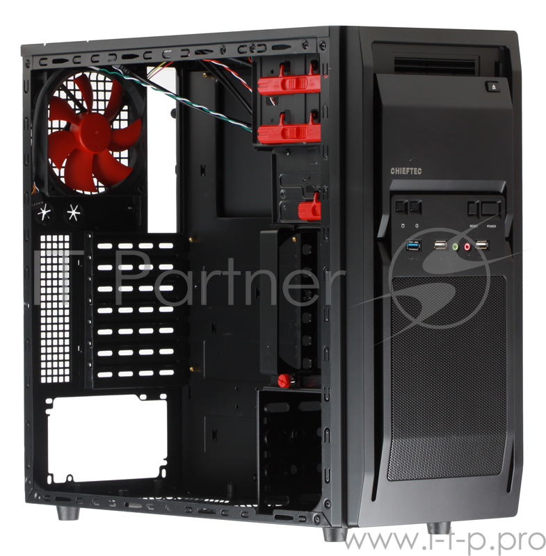 Корпус Chieftec LF-02B ATX Gaming Tower, без БП, сталь 0,6 мм, 1* USB 3.0 , 2* USB 2.0, 1* 12см вент.