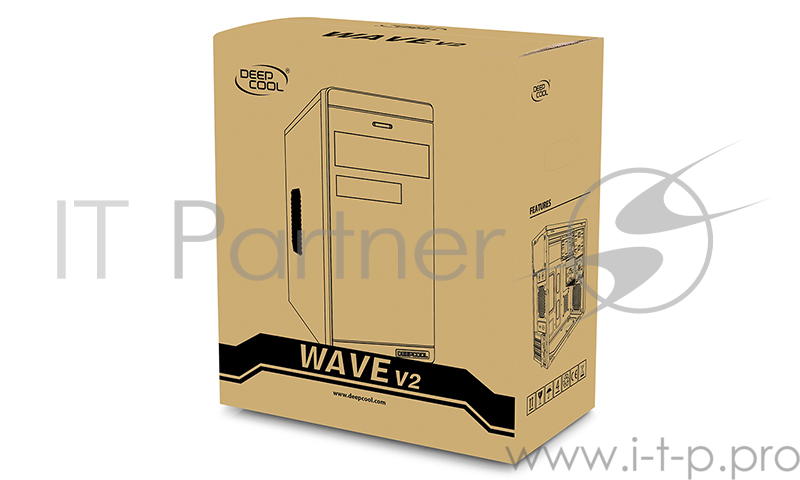 Корпус Deepcool WAVE V2 , mATX / mini-ITX, без БП, 1x USB 3.0, 2x USB 2.0