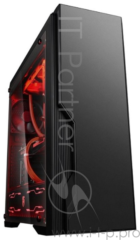 Корпус Deepcool DUKASE LIQUID без БП, большое боковое окно, черный, установлена система водяного охлаждения,ATX