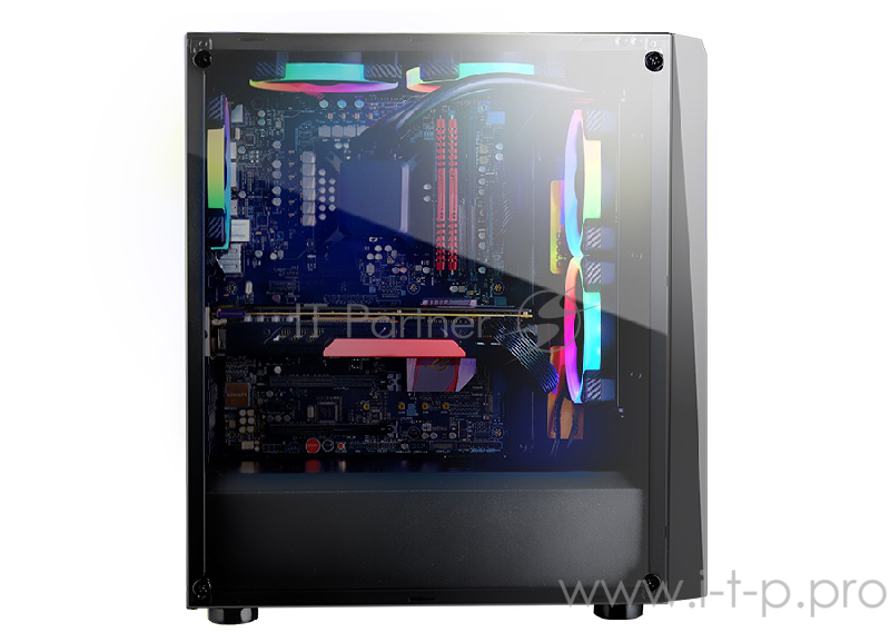 Корпус Cougar MX340, без БП, большое боковое окно из закалённого стекла, чёрный, ATX