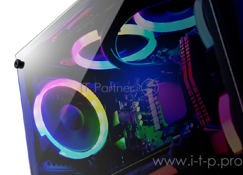 Корпус Cougar MX340, без БП, большое боковое окно из закалённого стекла, чёрный, ATX