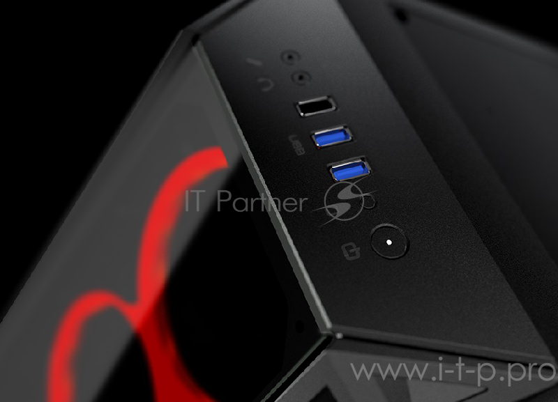 Корпус Cougar Turret, без БП, большое боковое окно из закалённого стекла, чёрный, ATX