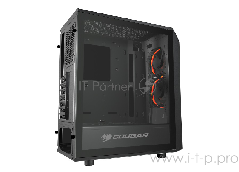 Корпус Cougar Turret, без БП, большое боковое окно из закалённого стекла, чёрный, ATX