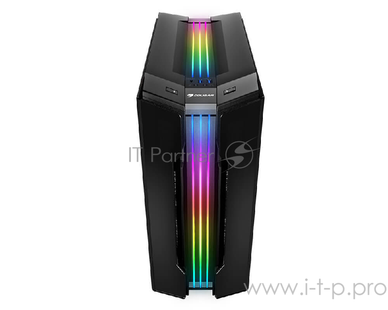 Корпус Cougar Gemini T, без БП, RGB, боковые панели из закалённого стекла, чёрный, ATX