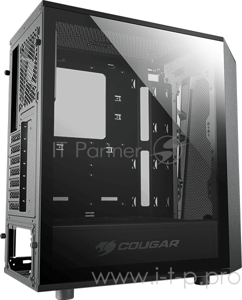 Корпус Cougar Turret Mesh, без БП, большое боковое окно из закалённого стекла, чёрный, ATX