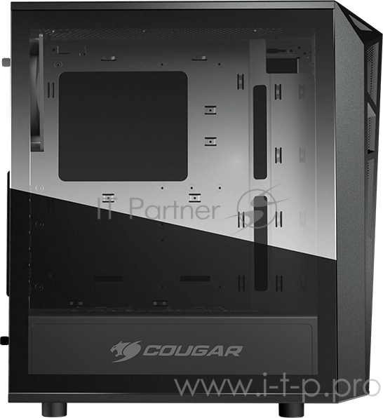 Корпус Cougar Turret Mesh, без БП, большое боковое окно из закалённого стекла, чёрный, ATX