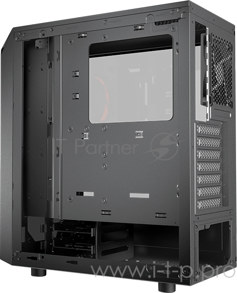 Корпус Cougar Turret Mesh, без БП, большое боковое окно из закалённого стекла, чёрный, ATX