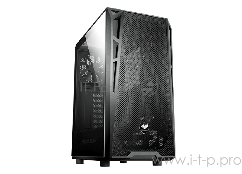 Корпус Cougar Turret Mesh, без БП, большое боковое окно из закалённого стекла, чёрный, ATX