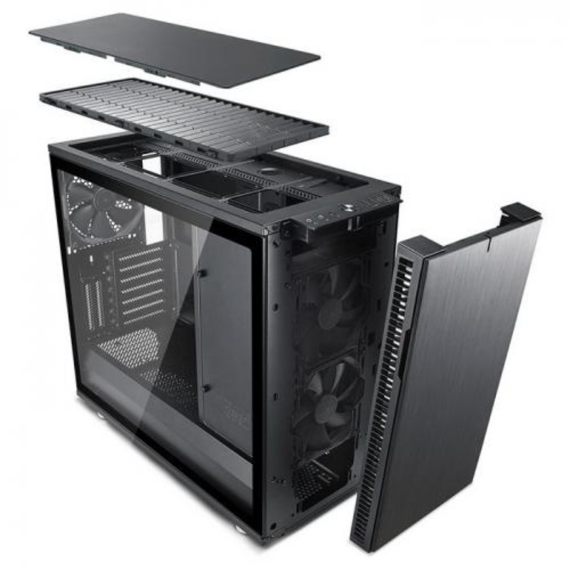 Корпус Fractal Design Define R6 Blackout Edition TG черный без БП ATX 2xUSB2.0 2xUSB3.0 audio front door bott PSU