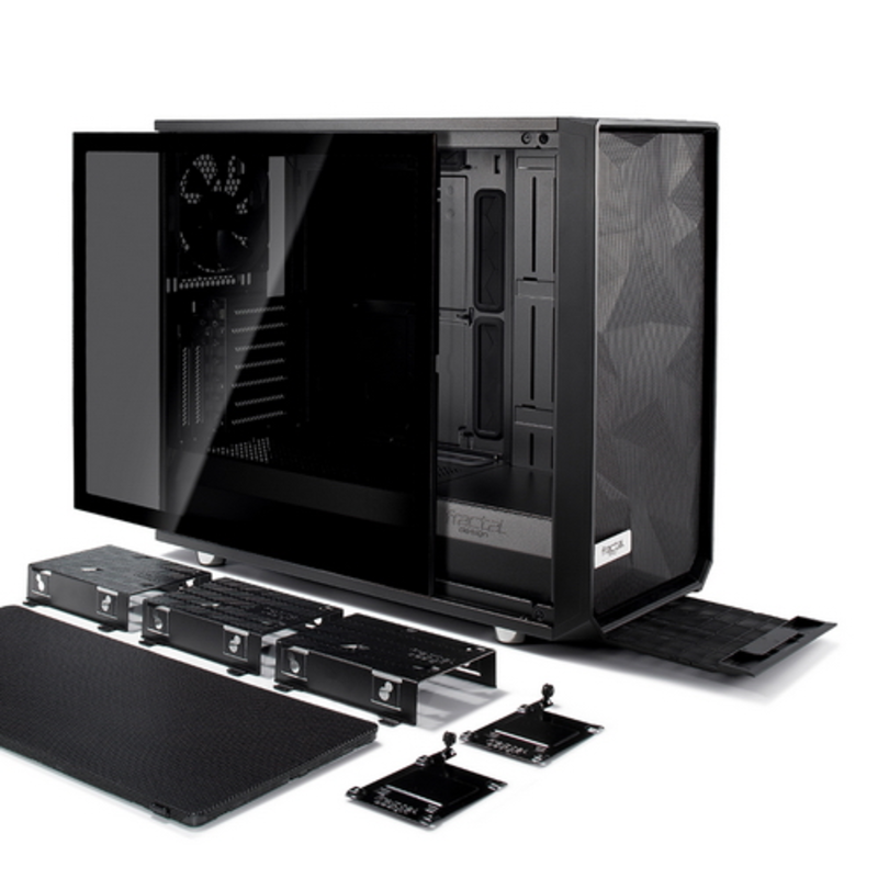 Корпус Fractal Design Meshify S2 Blackout TG Dark черный без БП E-ATX 5x120mm 4x140mm 2xUSB3.0 audio bott PSU