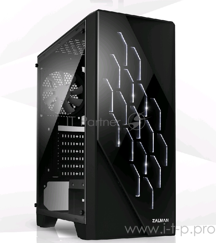 Корпус ZALMAN S1, без БП, большое боковое окно, черный, ATX