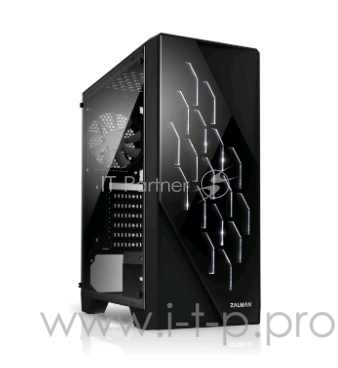 Корпус ZALMAN S1, без БП, большое боковое окно, черный, ATX