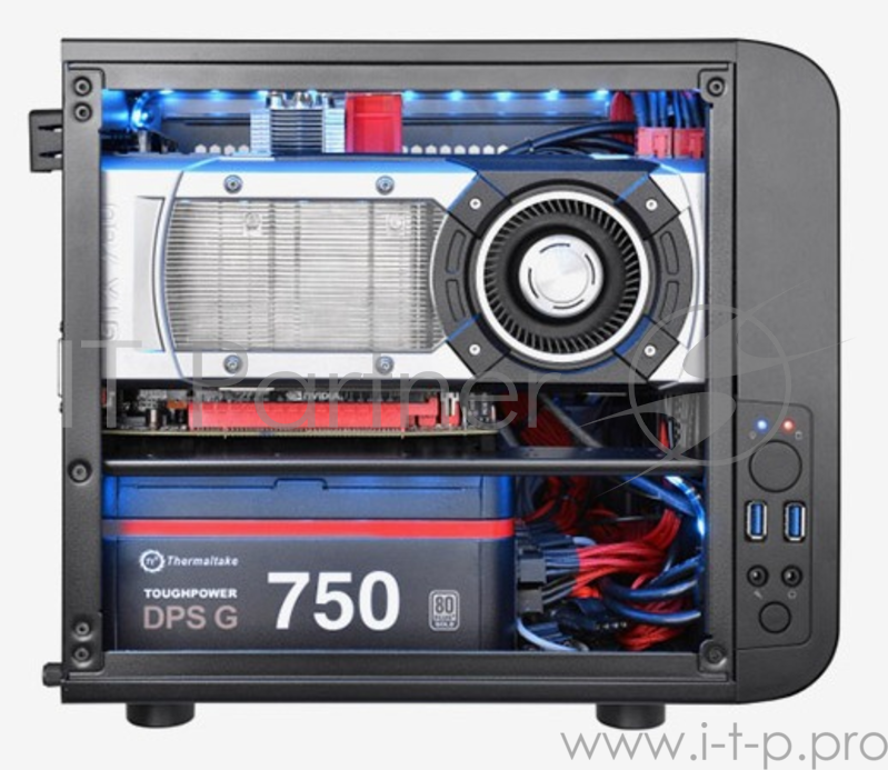 Корпус Thermaltake Core V1 черный без БП miniITX 1x200mm 2xUSB3.0 audio bott PSU