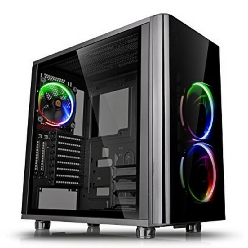 Корпус CA-1H8-00M1WN-01 View 31 TG RGB/Black/Win/SGCC/Tempered Glass x 2 (7832)