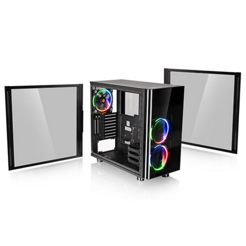 Корпус CA-1H8-00M1WN-01 View 31 TG RGB/Black/Win/SGCC/Tempered Glass x 2 (7832)