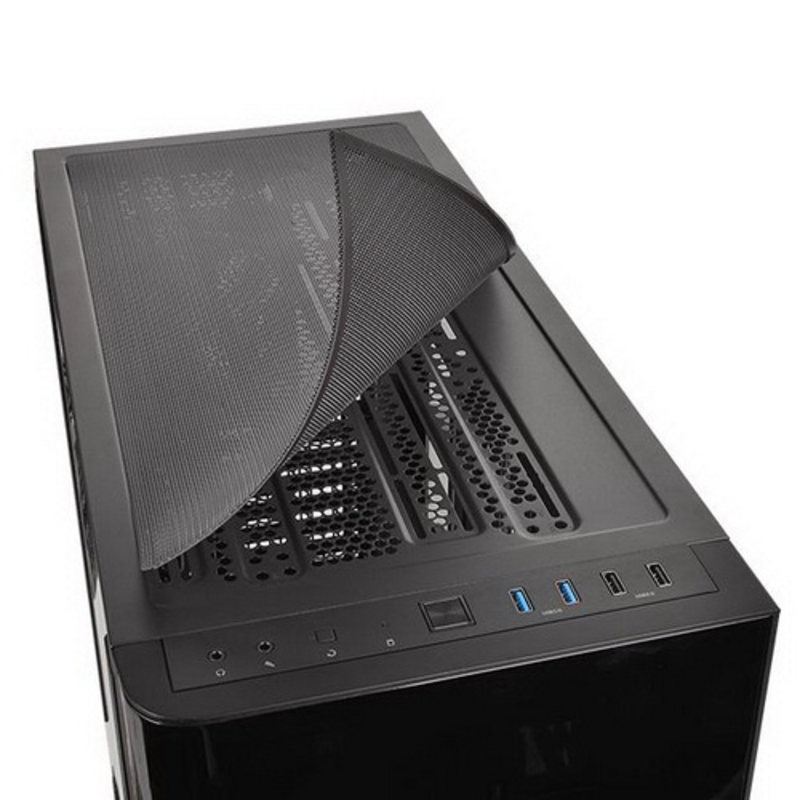 Корпус CA-1H8-00M1WN-01 View 31 TG RGB/Black/Win/SGCC/Tempered Glass x 2 (7832)