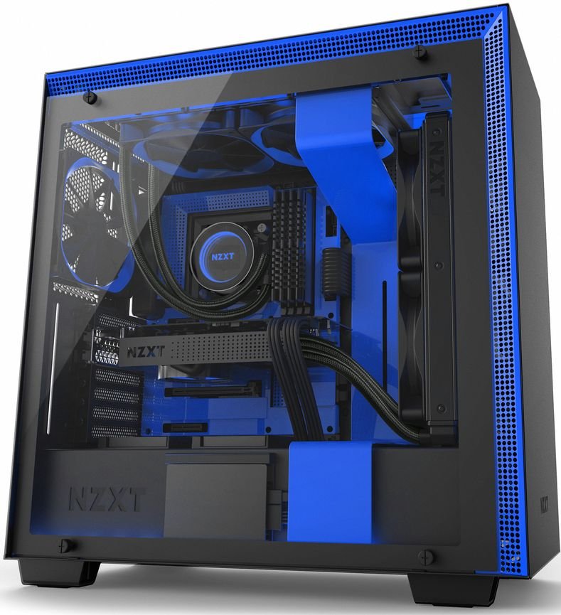 Корпус NZXT CA-H700W-BL H700i SMART ATX MATTE BLACK/BLUE
