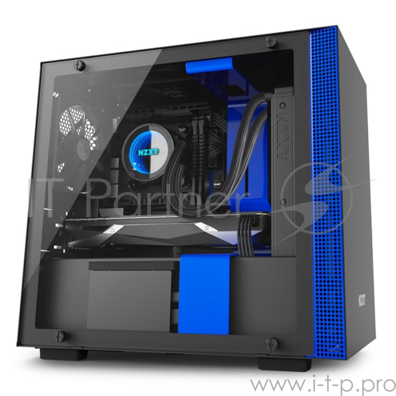 Корпус NZXT CA-H200W-BL H200i MINI-ITX BLACK/BLUE