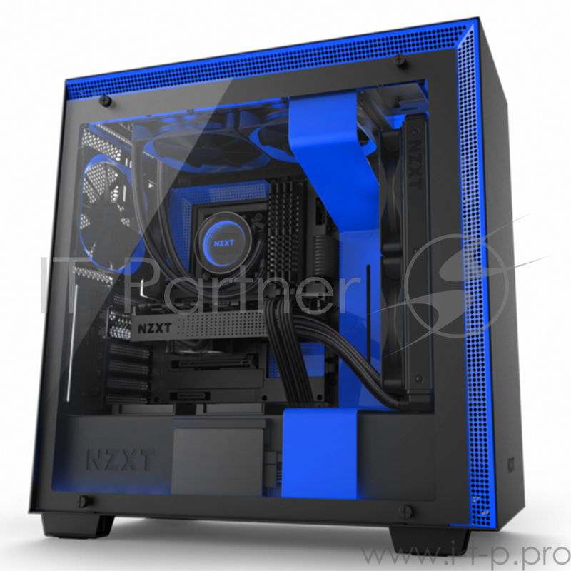 Компьютерный корпус H700 Black Blue CA-H700B-BL без блока питания форм-фактор ATX, mATX, EATX, Mini-ITX спереди: USB x4, наушн., микр. материал: сталь габариты: 230x516x494 мм вес 12.27 кг