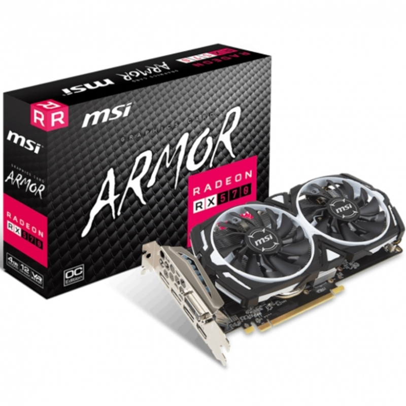 Видеокарта MSI ATI RX 570 ARMOR 4G OC RTL
