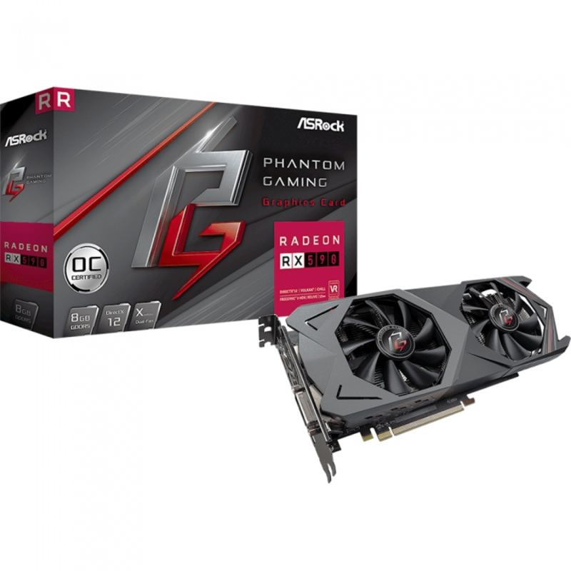 Видеокарта PCIE16 RX 590 8GB GDDR5 PG X RADEON RX590 8G OC ASROCK