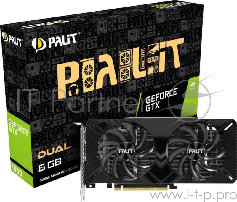 Видеокарта Palit PCI-E PA-GTX1660 DUAL 6G nVidia GeForce GTX 1660 6144Mb 192bit GDDR5 1530/8000 DVIx1/HDMIx1/DPx1/HDCP Ret