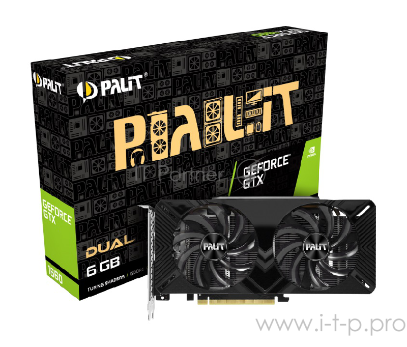 Видеокарта Palit PCI-E PA-GTX1660 DUAL 6G nVidia GeForce GTX 1660 6144Mb 192bit GDDR5 1530/8000 DVIx1/HDMIx1/DPx1/HDCP Ret