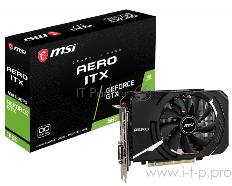 Видеокарта PCIE16 GTX1660 6GB GDDR5 GTX 1660 AERO ITX 6G OC MSI