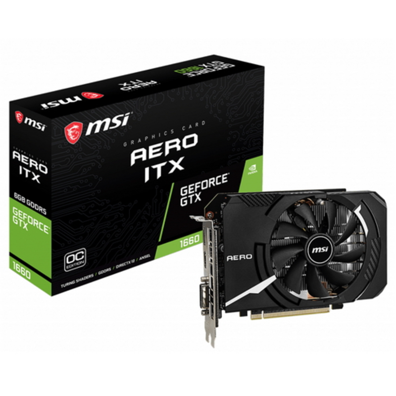 Видеокарта PCIE16 GTX1660 6GB GDDR5 GTX 1660 AERO ITX 6G OC MSI