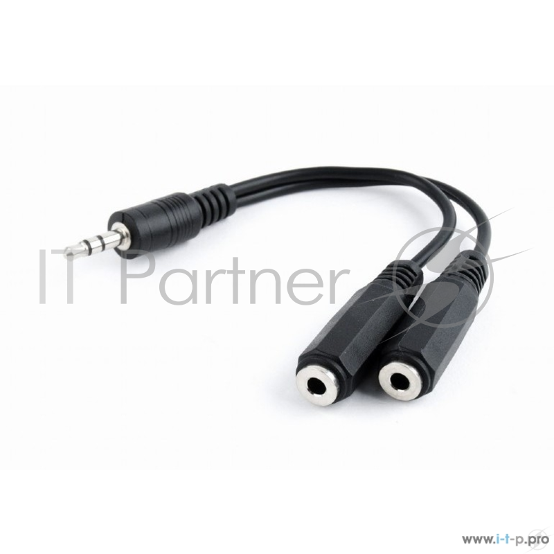 Кабель-переходник аудио 3.5мм стерео-> 2x3.5мм (F) Gembird Cablexpert CCA-415-0.1M (0.1м)