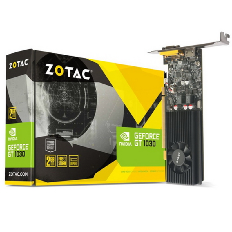 Видеокарта Zotac GT 1030, Low Profile 2GB, 64bit, GDDR5, HDMI/VGA,ZT-P10300E-10L RTL {20}