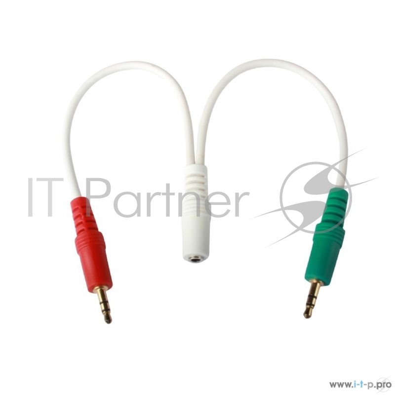 Кабель-переходник аудио 3.5мм (F) стерео-> 2x3.5мм Gembird Cablexpert CCA-418W (0.2м)