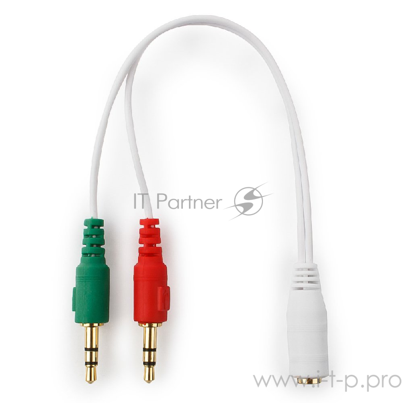 Кабель-переходник аудио 3.5мм (F) стерео-> 2x3.5мм Gembird Cablexpert CCA-418W (0.2м)