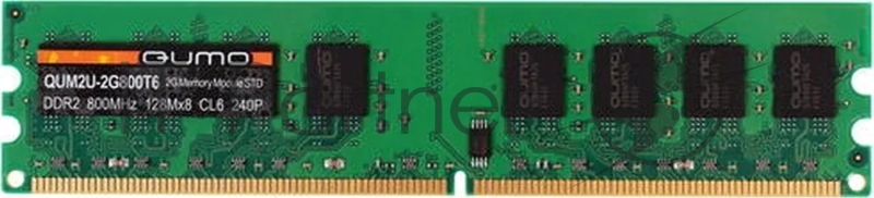Модуль памяти DDR-II 2GB QUMO 800MHz PC-6400 128Mx8 CL6 Retail (QUM2U-2G800T6)