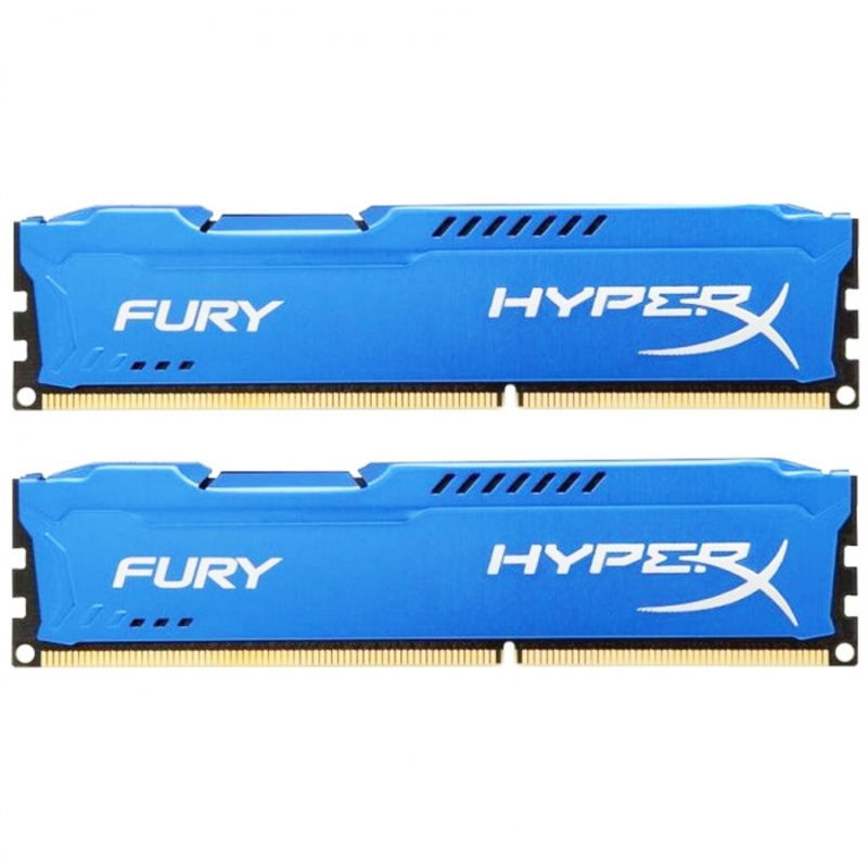 Модуль памяти Kingston DDR3 DIMM 8GB (PC3-10600) 1333MHz Kit (2 x 4GB) HX313C9FK2/8 HyperX FURY Blu Series CL9