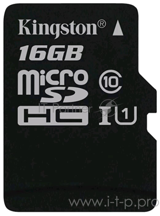 Карта памяти 16ГБ Kingston SDCS/16GB microSD HC UHS-I + адаптер