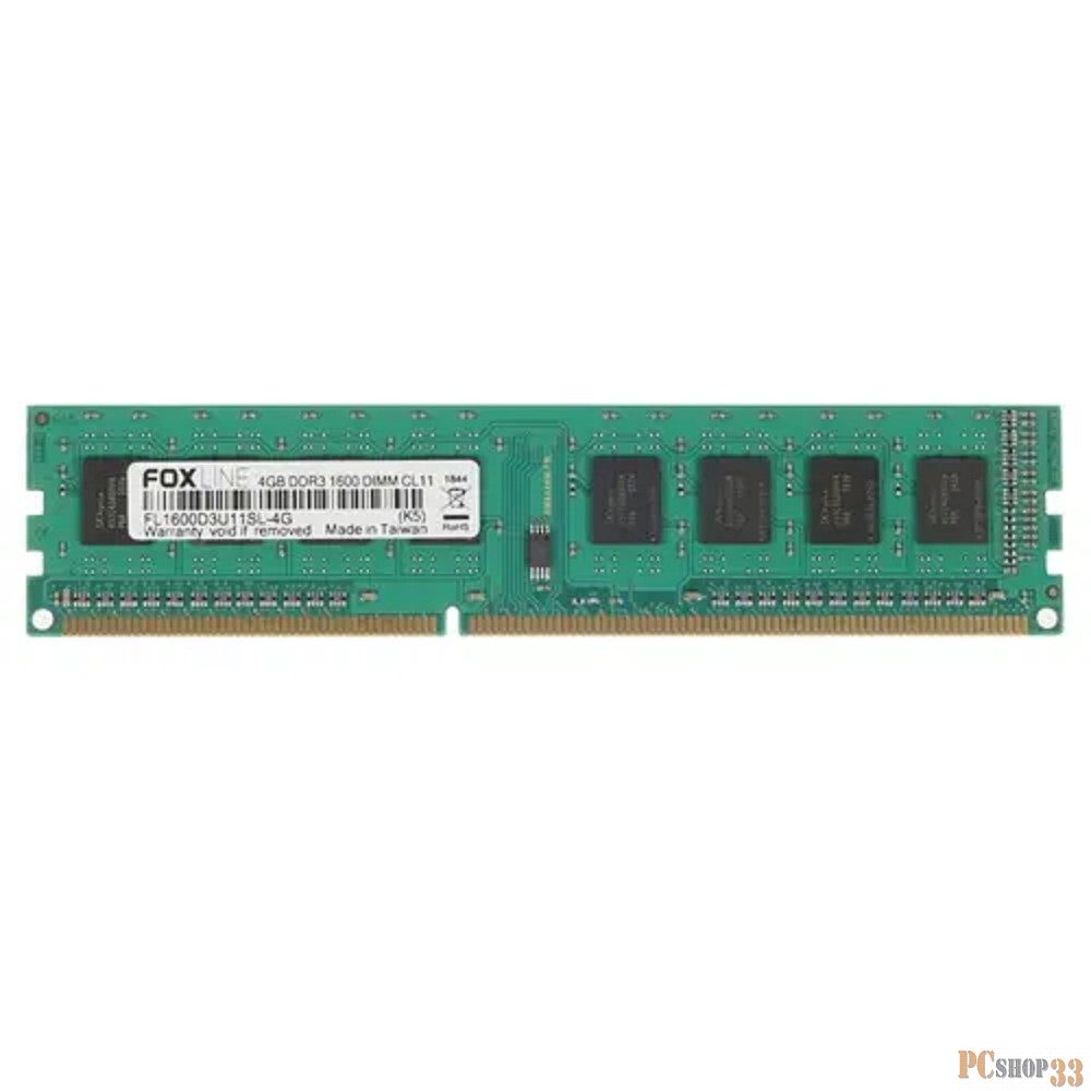 Модуль памяти Foxline DIMM 4GB 1600 DDR3 CL11 (512*8) 1.35V