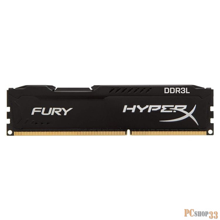 4GB Kingston DDR3L 1600 DIMM HyperX FURY Black Gaming Memory HX316LC10FB/4 Non-ECC, CL10, 1.35V, RTL