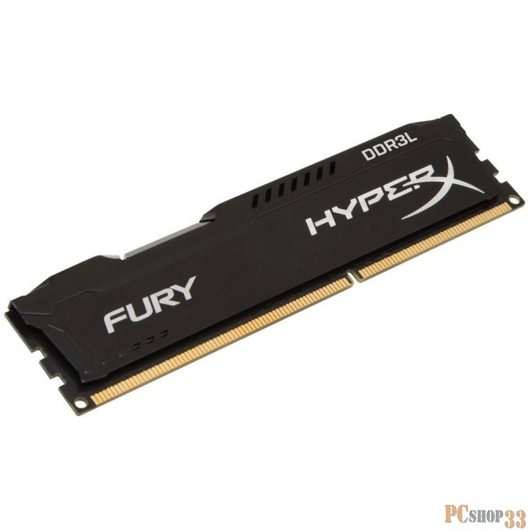 4GB Kingston DDR3L 1600 DIMM HyperX FURY Black Gaming Memory HX316LC10FB/4 Non-ECC, CL10, 1.35V, RTL