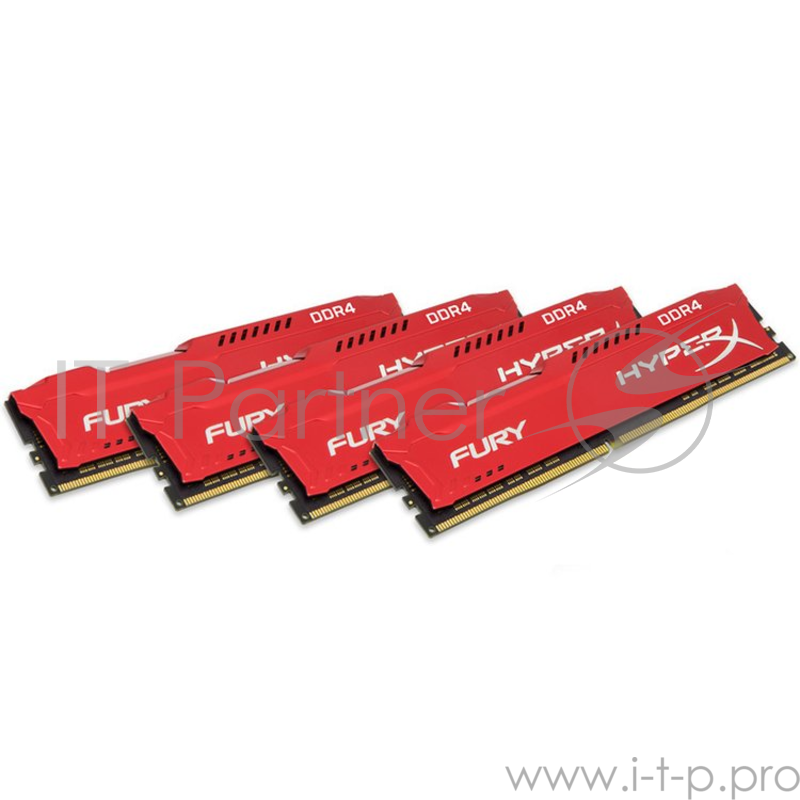 Модуль памяти Kingston 32GB 2400MHz DDR4 CL15 DIMM (Kit of 4) HyperX FURY Red