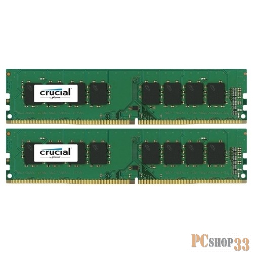 Модуль памяти DDR4 16Gb 2x8GB (pc-19200) 2400MHz Crucial CL17 Single Rankx8 CT2K8G4DFS824A