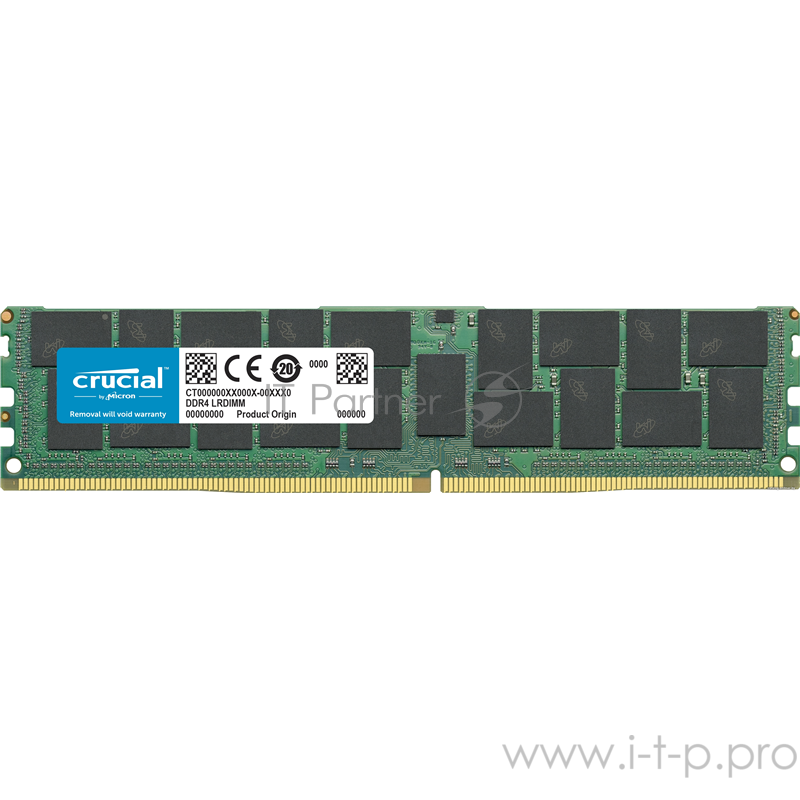 Модуль памяти Crucial DRAM 64GB DDR4 2666 MT/s (PC4-21300) CL19 QR x4 Load Reduced DIMM 288pin, EAN:649528780805